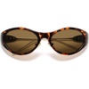 image:imageSOJOS Oval Sunglasses for Women Men Wrap Around Fashion Sunglasses SJ2762  Y2K Oversized Frameless Trendy Sun GlassesTortoiseBrown Lens