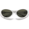 image:imageSOJOS Oval Sunglasses for Women Men Wrap Around Fashion Sunglasses SJ2762  Y2K Oversized Frameless Trendy Sun GlassesWhiteGrey Lens