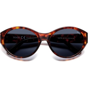 image:imageSOJOS 2026 Trendy Oval Polarized Sunglasses for Women Classic SJ2702  Round Retro UV Protection ShadeTortoiseBlue Lens