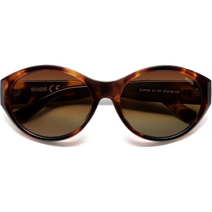 image:imageSOJOS 2026 Trendy Oval Polarized Sunglasses for Women Classic SJ2702  Round Retro UV Protection ShadeTortoiseBrown Lens