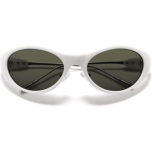 image:imageSOJOS Oval Sunglasses for Women Men Wrap Around Fashion Sunglasses SJ2762  Y2K Oversized Frameless Trendy Sun GlassesWhiteGrey Lens
