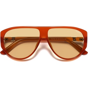 image:imageSOJOS Oversized Square Aviator Polarized Sunglasses Womens Men SJ2740  Retro trendy UV400 protection lenses driving outdoor activitiesOrangeLight Brown