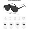 image:imageSOJOS Oversized Aviator Polarized Round Sunglasses Womens Men SJ2726  Retro trendy UV400 protection lenses driving outdoor activitiesBlackGrey