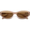 image:imageSOJOS Retro Oval Sunglasses for Women Men SJ2763  Trendy Narrow Chic UV400 SunniesBeigeBrown Lens