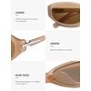 image:imageSOJOS Retro Oval Sunglasses for Women Men SJ2763  Trendy Narrow Chic UV400 SunniesBeigeBrown Lens