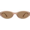 image:imageSOJOS Retro Oval Sunglasses for Women Men SJ2763  Trendy Narrow Chic UV400 SunniesBeigeBrown Lens