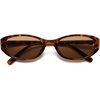 image:imageSOJOS Retro Oval Sunglasses for Women Men SJ2763  Trendy Narrow Chic UV400 SunniesTortoiseBrown Lens