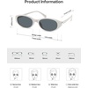image:imageSOJOS Retro Oval Sunglasses for Women Men SJ2763  Trendy Narrow Chic UV400 SunniesWhiteGrey Lens