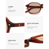 image:imageSOJOS Retro Square Polarized Sunglasses Womens Men SJ2674  Trendy 70s Thin Slim Shades Sunnies For Daily Wear Travel Beach Outdoor AccessoriesBrown Frame Brown Lens