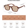 image:imageSOJOS Retro Square Polarized Sunglasses Womens Men SJ2674  Trendy 70s Thin Slim Shades Sunnies For Daily Wear Travel Beach Outdoor AccessoriesBrown Frame Brown Lens