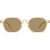 image:imageSOJOS Retro Square Polarized Sunglasses Womens Men SJ2674  Trendy 70s Thin Slim Shades Sunnies For Daily Wear Travel Beach Outdoor AccessoriesChampagne Frame Brown Lens
