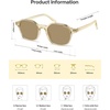 image:imageSOJOS Retro Square Polarized Sunglasses Womens Men SJ2674  Trendy 70s Thin Slim Shades Sunnies For Daily Wear Travel Beach Outdoor AccessoriesChampagne Frame Brown Lens
