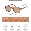 image:imageSOJOS Retro Square Polarized Sunglasses Womens Men SJ2674  Trendy 70s Thin Slim Shades Sunnies For Daily Wear Travel Beach Outdoor AccessoriesClear Brown Frame Brown Lens