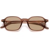 image:imageSOJOS Retro Square Polarized Sunglasses Womens Men SJ2674  Trendy 70s Thin Slim Shades Sunnies For Daily Wear Travel Beach Outdoor AccessoriesClear Brown Frame Brown Lens