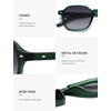 image:imageSOJOS Retro Square Polarized Sunglasses Womens Men SJ2674  Trendy 70s Thin Slim Shades Sunnies For Daily Wear Travel Beach Outdoor AccessoriesGreen Frame Grey Gradinglens