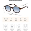image:imageSOJOS Retro Square Polarized Sunglasses Womens Men SJ2674  Trendy 70s Thin Slim Shades Sunnies For Daily Wear Travel Beach Outdoor AccessoriesTortoise Frame Blue Grading Lens