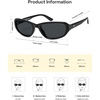 image:imageSOJOS Trendy Oval Sunglasses for Women Men Ladies Shades SJ2700  Wrap Around Y2K Designer UV400 Sun GlassesBlackGrey Lens