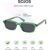 image:imageSOJOS Trendy Rectangle TR90 Polarized Sunglasses for Women Men SJ2711  Unisex design lightweight flexible frame UV400 protection scratch resistant lenses driving fishing golf outdoor activitiesGreenGrey