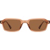 image:imageSOJOS Trendy Rectangle TR90 Polarized Sunglasses for Women Men SJ2711  Unisex design lightweight flexible frame UV400 protection scratch resistant lenses driving fishing golf outdoor activitiesClear BrownBrown