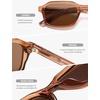 image:imageSOJOS Trendy Rectangle TR90 Polarized Sunglasses for Women Men SJ2711  Unisex design lightweight flexible frame UV400 protection scratch resistant lenses driving fishing golf outdoor activitiesClear BrownBrown