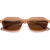 image:imageSOJOS Trendy Rectangle TR90 Polarized Sunglasses for Women Men SJ2711  Unisex design lightweight flexible frame UV400 protection scratch resistant lenses driving fishing golf outdoor activitiesClear BrownBrown