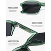 image:imageSOJOS Trendy Rectangle TR90 Polarized Sunglasses for Women Men SJ2711  Unisex design lightweight flexible frame UV400 protection scratch resistant lenses driving fishing golf outdoor activitiesGreenGrey