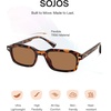 image:imageSOJOS Trendy Rectangle TR90 Polarized Sunglasses for Women Men SJ2711  Unisex design lightweight flexible frame UV400 protection scratch resistant lenses driving fishing golf outdoor activitiesAmberBrown