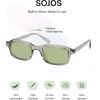 image:imageSOJOS Trendy Rectangle TR90 Polarized Sunglasses for Women Men SJ2711  Unisex design lightweight flexible frame UV400 protection scratch resistant lenses driving fishing golf outdoor activitiesClear GreyGreen