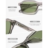 image:imageSOJOS Trendy Rectangle TR90 Polarized Sunglasses for Women Men SJ2711  Unisex design lightweight flexible frame UV400 protection scratch resistant lenses driving fishing golf outdoor activitiesClear GreyGreen