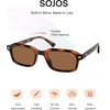 image:imageSOJOS Trendy Rectangle TR90 Polarized Sunglasses for Women Men SJ2711  Unisex design lightweight flexible frame UV400 protection scratch resistant lenses driving fishing golf outdoor activitiesBrownBrown