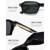 image:imageSOJOS Trendy Rectangle TR90 Polarized Sunglasses for Women Men SJ2711  Unisex design lightweight flexible frame UV400 protection scratch resistant lenses driving fishing golf outdoor activitiesBlackGrey