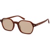image:imageSOJOS Retro Square Polarized Sunglasses Womens Men SJ2674  Trendy 70s Thin Slim Shades Sunnies For Daily Wear Travel Beach Outdoor AccessoriesBrown Frame Brown Lens
