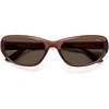 image:imageSOJOS Trendy Oval Sunglasses for Women Men Ladies Shades SJ2700  Wrap Around Y2K Designer UV400 Sun GlassesPink BrownBrown