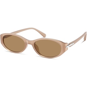 image:imageSOJOS Retro Oval Sunglasses for Women Men SJ2763  Trendy Narrow Chic UV400 SunniesBeigeBrown Lens