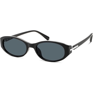 image:imageSOJOS Retro Oval Sunglasses for Women Men SJ2763  Trendy Narrow Chic UV400 SunniesBlackGrey Lens
