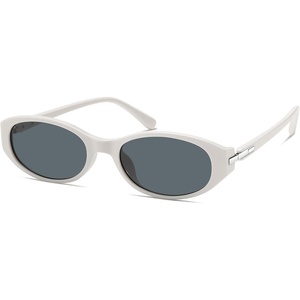 image:imageSOJOS Retro Oval Sunglasses for Women Men SJ2763  Trendy Narrow Chic UV400 SunniesWhiteGrey Lens