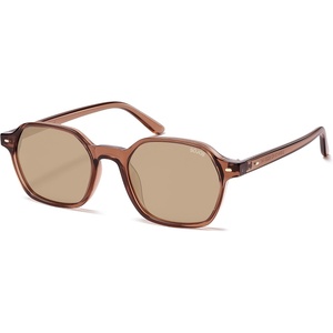 image:imageSOJOS Retro Square Polarized Sunglasses Womens Men SJ2674  Trendy 70s Thin Slim Shades Sunnies For Daily Wear Travel Beach Outdoor AccessoriesClear Brown Frame Brown Lens
