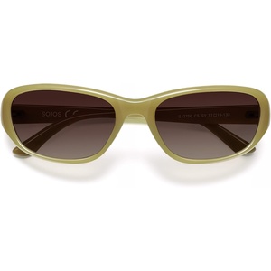 image:imageSOJOS Trendy Oval Sunglasses for Women Men Ladies Shades SJ2700  Wrap Around Y2K Designer UV400 Sun GlassesBrownGrading Brown