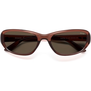 image:imageSOJOS Trendy Oval Sunglasses for Women Men Ladies Shades SJ2700  Wrap Around Y2K Designer UV400 Sun GlassesPink BrownBrown