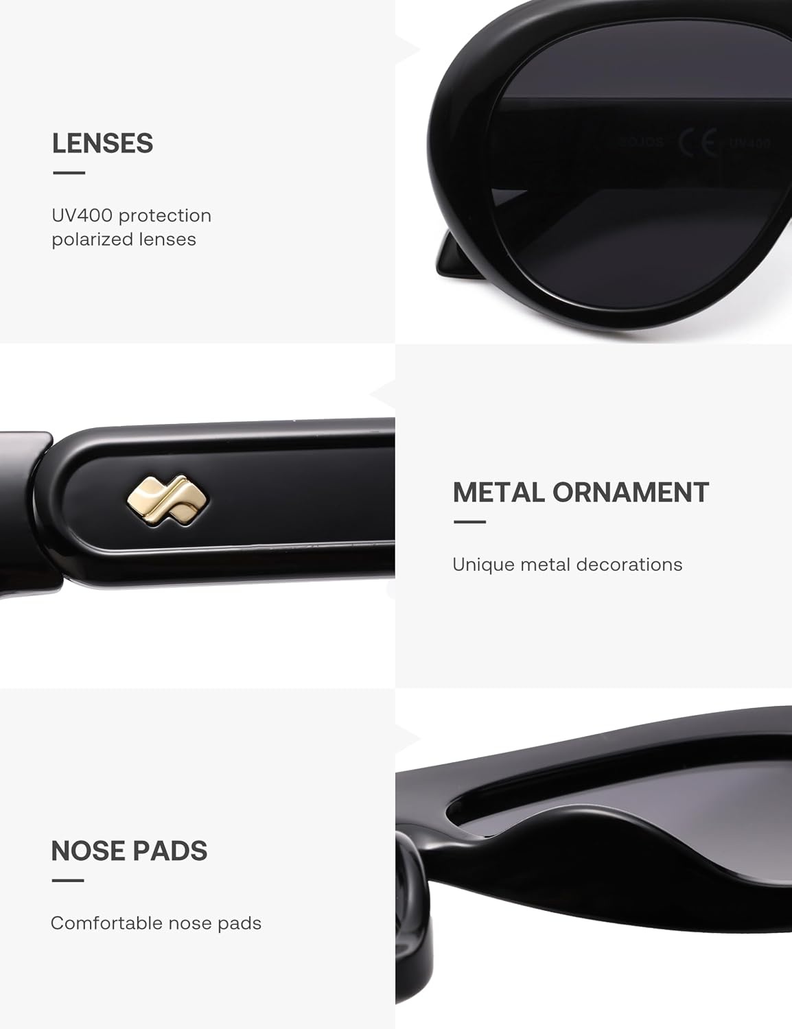 image:imageSOJOS Trendy Oversized Polarized Aviator Sunglasses Womens Men SJ2390  Retro Vintage 70s Style UV Protection Shield Sun GlassesBlackGrey