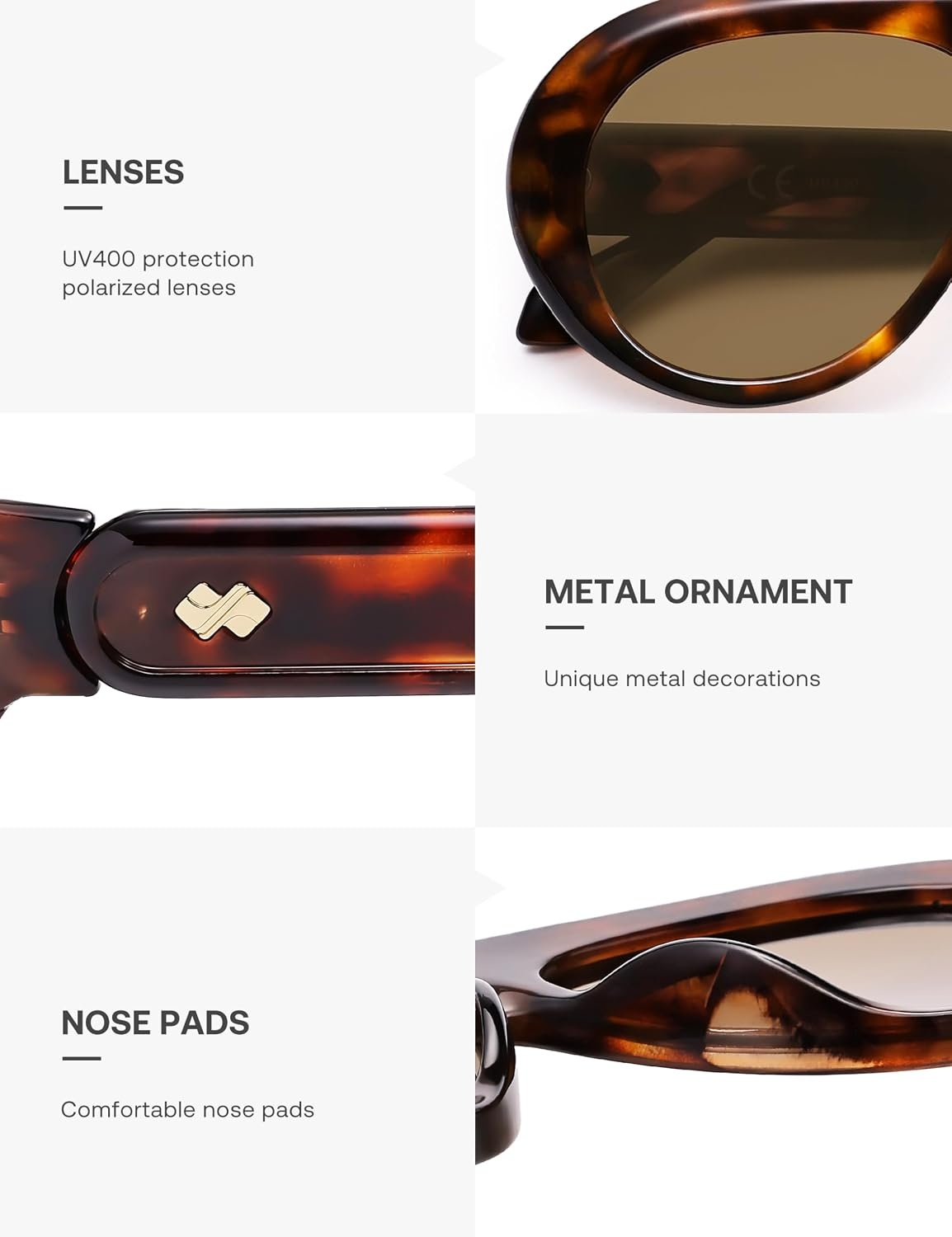 image:imageSOJOS Trendy Oversized Polarized Aviator Sunglasses Womens Men SJ2390  Retro Vintage 70s Style UV Protection Shield Sun GlassesTortoiseRetro Brown