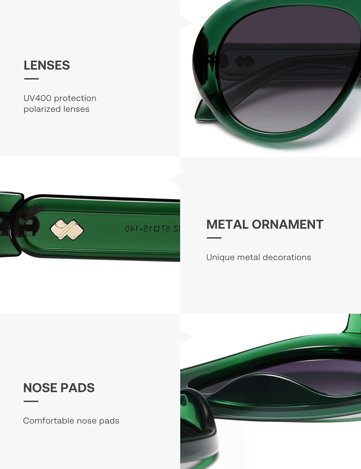 image:imageSOJOS Trendy Oversized Polarized Aviator Sunglasses Womens Men SJ2390  Retro Vintage 70s Style UV Protection Shield Sun GlassesTranslucent Dark GreenGradient Grey