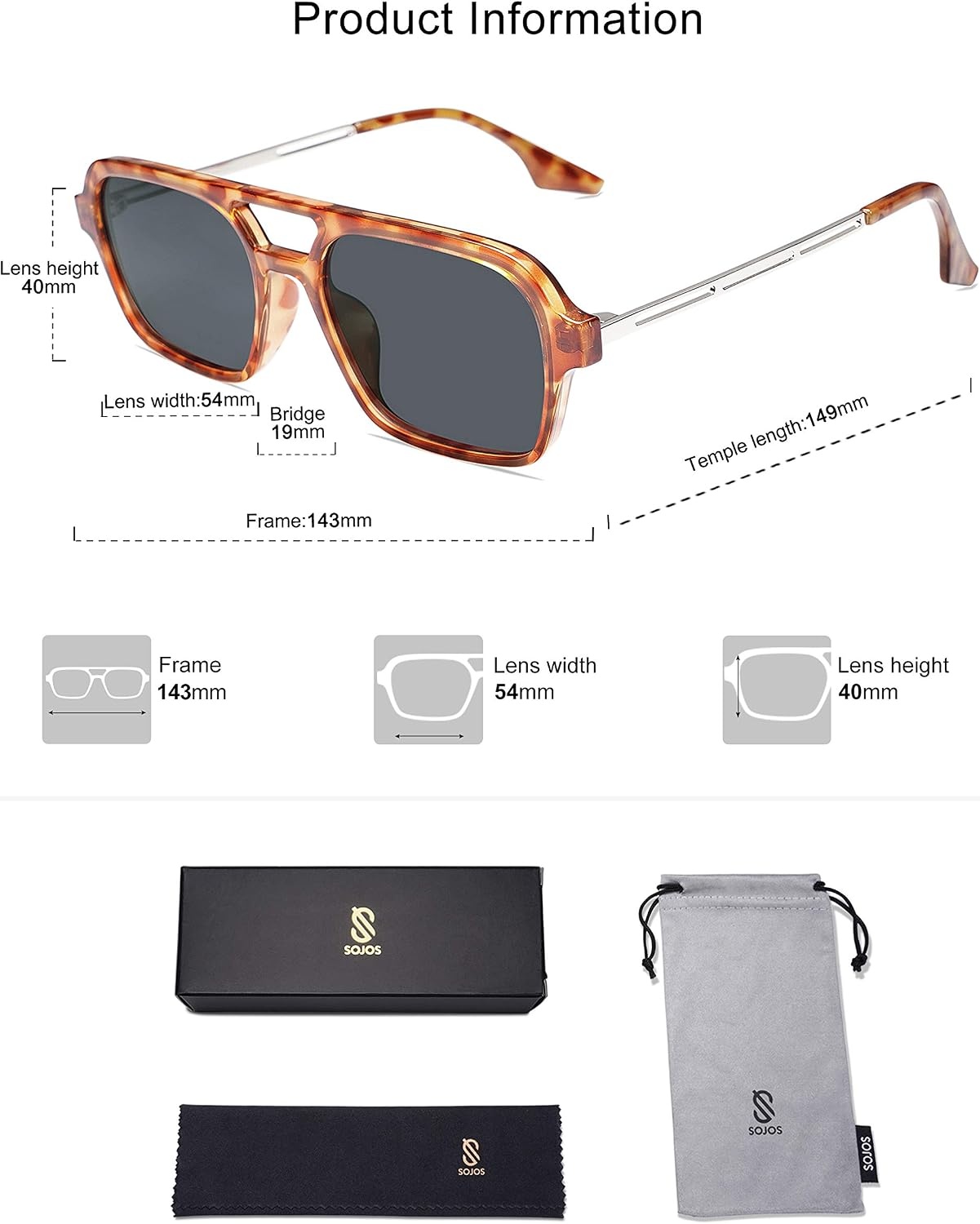 image:imageSOJOS Vintage Polarized Aviator Sunglasses for Women Men 70s Retro Flat Narrow Rectangular Womens Glasses SJ2186Shiny Yellow TortoiseGrey