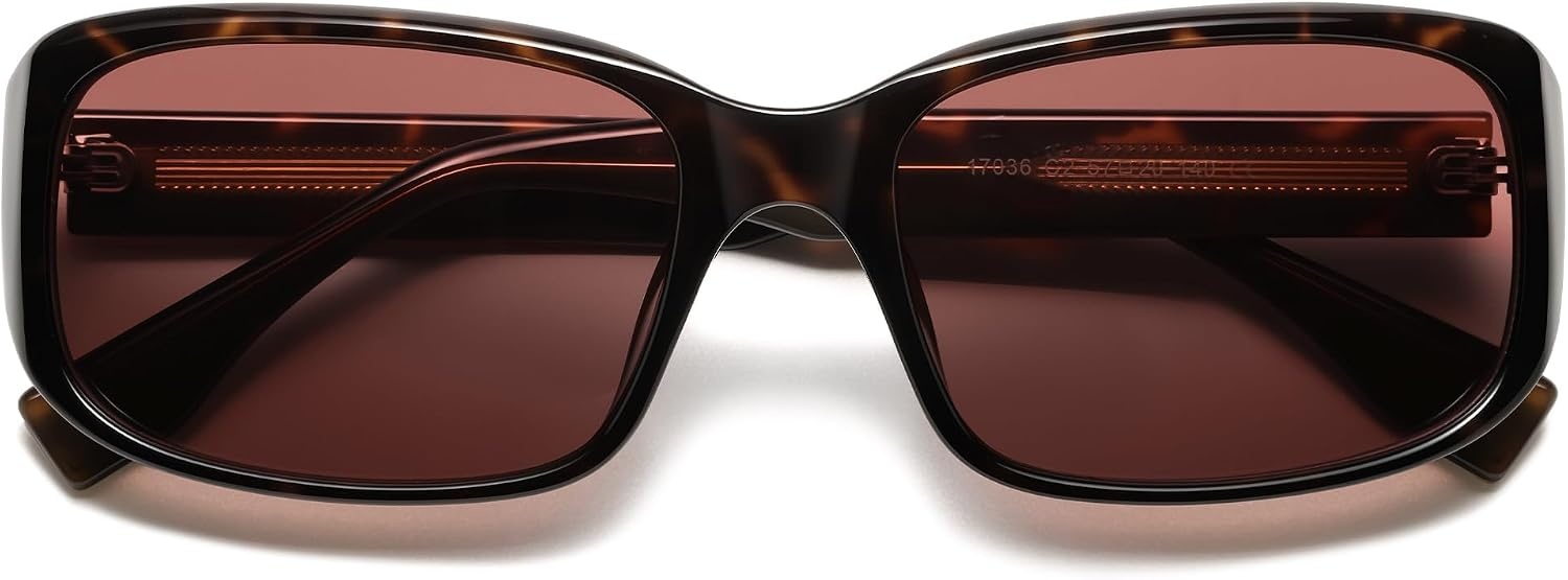 image:imageSOJOS Vintage Square Sunglasses for Women Men Retro Wrap Around Sunnies for Driving UV Protections SJ2764Grey TortoiseRed
