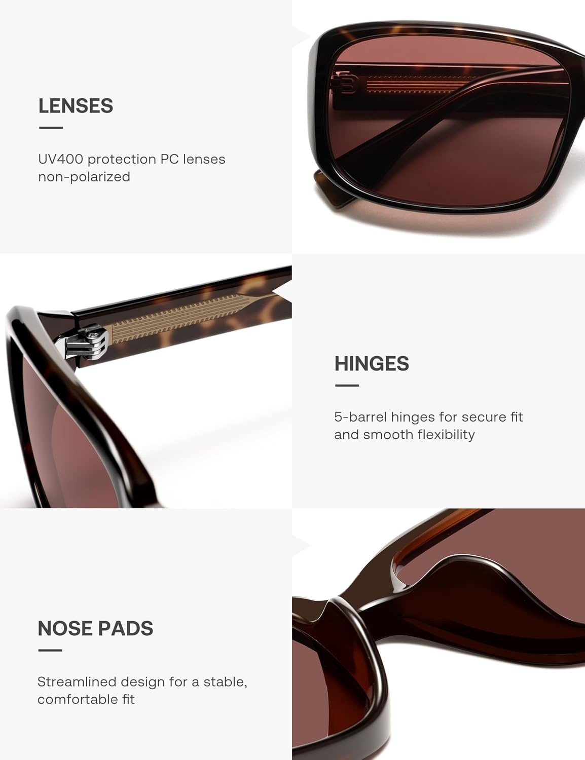 image:imageSOJOS Vintage Square Sunglasses for Women Men Retro Wrap Around Sunnies for Driving UV Protections SJ2764Grey TortoiseRed