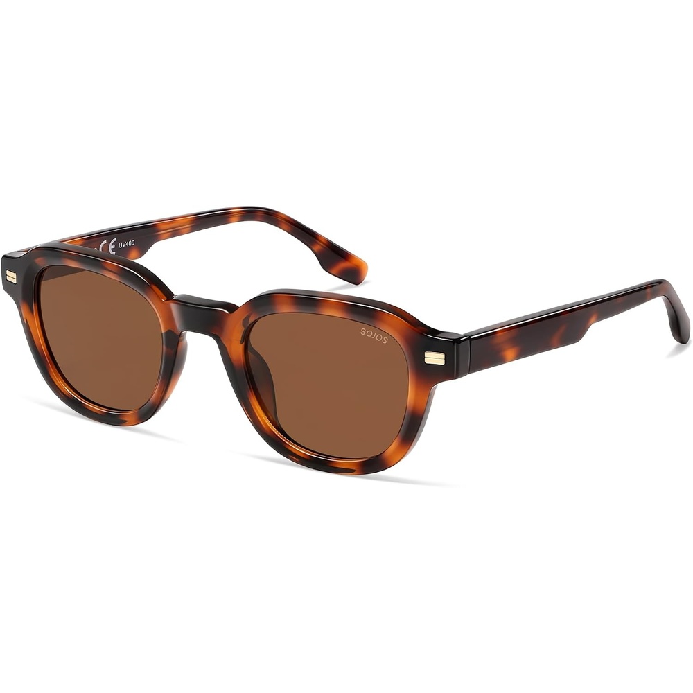 image:imageSOJOS Retro Polarized Square Sunglasses for Women Men  Vintage StyleTR90 Frame for Fishing Driving amp Daily Wear UV400 Protection SJ2707Tortoise  Brown Lens