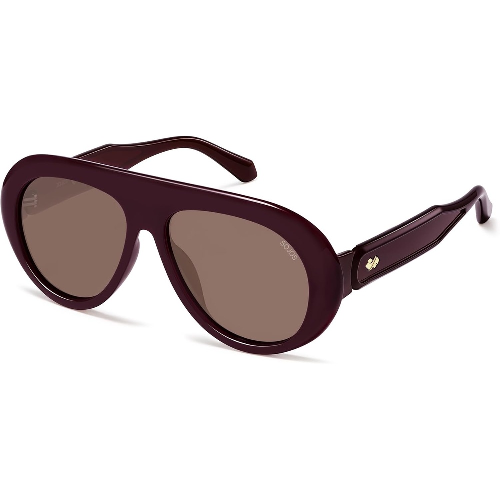 image:imageSOJOS Trendy Oversized Polarized Aviator Sunglasses Womens Men SJ2390  Retro Vintage 70s Style UV Protection Shield Sun GlassesDeep BurgundyReddishbrown