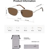 image:imageSOJOS 2026 Square Metal Sunglasses for Women UV400 Shades SJ1293  Protection Driving Fishing EyewearShiny SilverBrown