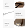 image:imageSOJOS 2026 Square Metal Sunglasses for Women UV400 Shades SJ1293  Protection Driving Fishing EyewearShiny SilverBrown