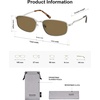 image:imageSOJOS 2026 Square Metal Sunglasses for Women UV400 Shades SJ1293  Protection Driving Fishing EyewearShiny SilverLight Brown